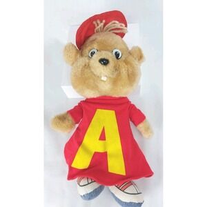 12" Alvin The Chipmunks 1983 CBS Toys Stuffed Animal Plush Red Korea